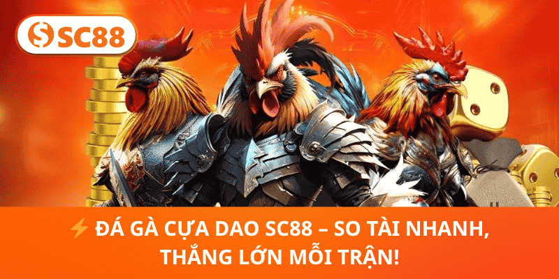 ⚡ Đá Gà Cựa Dao SC88 – So Tài Nhanh, Thắng Lớn Mỗi Trận!